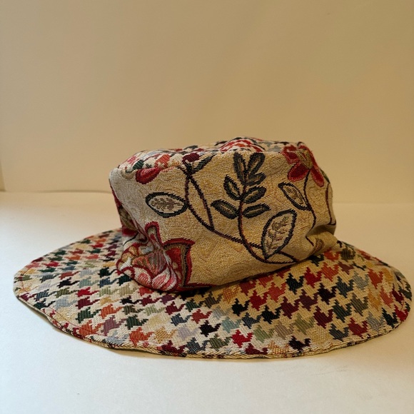 Vanessa foglia Abitart houndstooth Pattern Bucket Hat Made In Italy - Picture 4 of 8